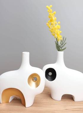 现代YMX简树约艺术小象花器脂摆样板件房售部家居玄楼关客厅创意