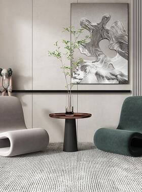 蛇形单沙发曲线形沙发人约椅意式轻奢弧个性71776沙发椅接待室简