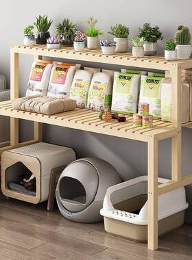 物架实木多猫爬猫架砂盆层客厅置花架落地式阳台阶梯式收纳95928