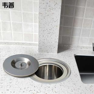 垃圾桶橱柜家用分类桌面隐藏水槽清洁桶 不锈钢厨房台面嵌入式