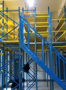 楼梯楼储货架型仓库平台库房阁仓货架66427可拆卸组装阁楼式货重