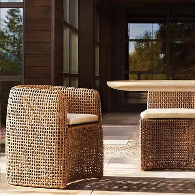外休闲编户沙发别几墅庭院防水防藤晒花园酒店藤沙发茶设计师LFM