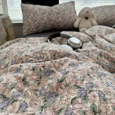 A类超三柔提花双层纱水洗棉床上四套碎花单被套学生床件宿厂家直