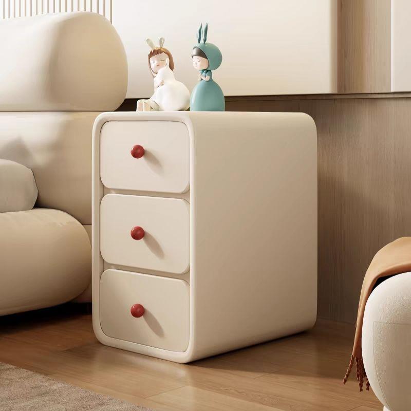 奶油风全实木头床柜小型简床边柜约新款极窄你家用迷卧室KQX收纳