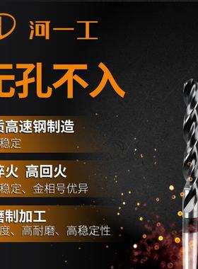 河工5-32麻麻钻头不锈花钢55253锥柄一花钻M35含钴锥柄钻头