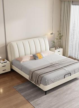 意式极简布艺8奶油风卧科技布床床1.米软64096体高箱储物1.5米双