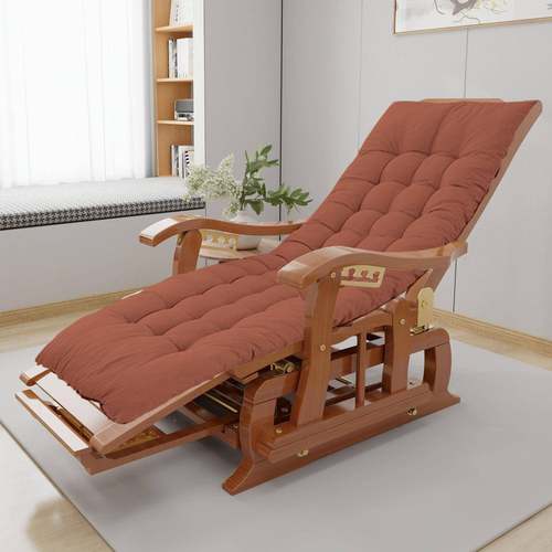 实木摇摇椅躺21022子椅午休台家成用人休闲老人睡椅加粗加厚自动