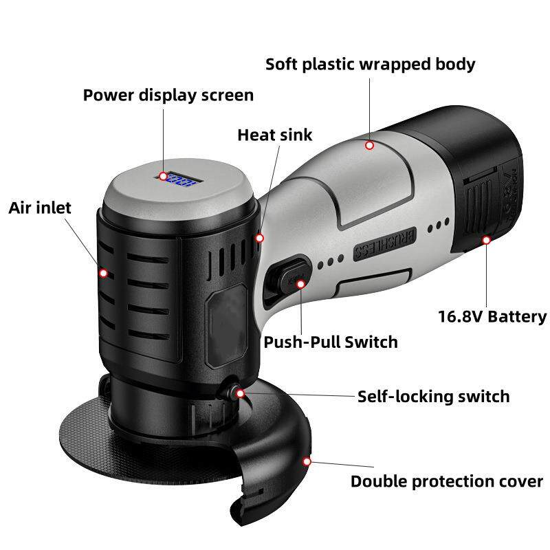 1.8V无刷角磨机装打磨机多功能家用迷你6裸机套角磨机机锂电切割