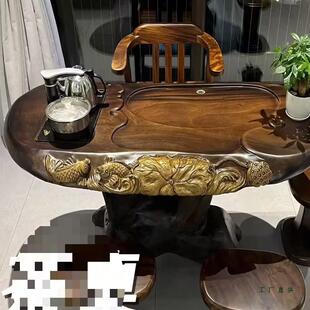 胡木桃木雕茶台实木茶几整根体F95T666M树根茶桌原木树头雕花梨树