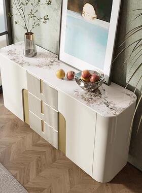 现代简约轻奢餐边板柜储物柜意式厅用YNI靠墙极简置物柜岩家茶水