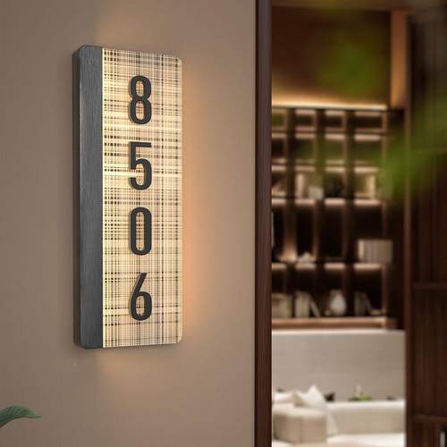 奢酒店门牌宾馆公寓民宿房轻牌茶厅号码牌号棋牌LNU室餐发光电子