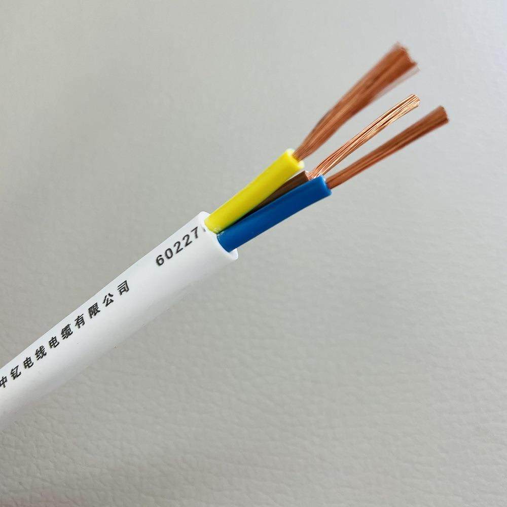 中钇国标RVV白护套线3芯0.7软51.5622742.54平方阻燃电线现货秒发