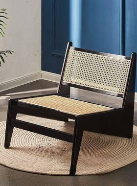 椅中古风家具昌迪网加尔椅带鼠藤57114编躺椅沙躺发座椅红风懒人