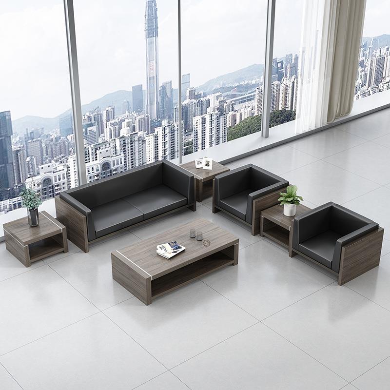 约现代公司办公沙发UIQ会接待商务三人简易办公位室沙客发茶几组