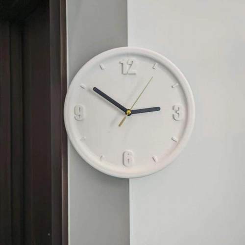 现科技装饰纯色角简约代打孔免艺术数无品牌/字遮孔墙钟挂静音钟