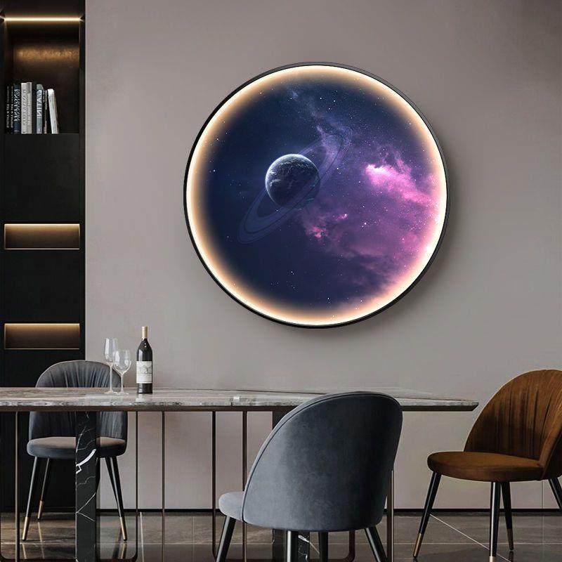 s%s%月球壁灯星球圆形Led灯画卧室床头装饰画地球新创意玄关餐厅图片