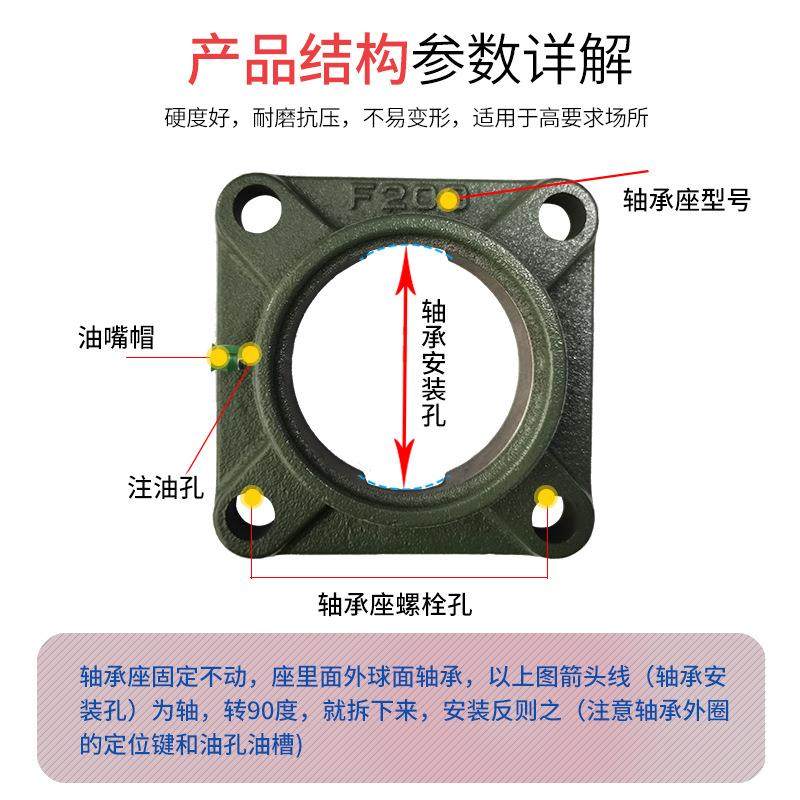 F型方外球面轴承座F312F313FF31435F316F型317固1定ZLK支座