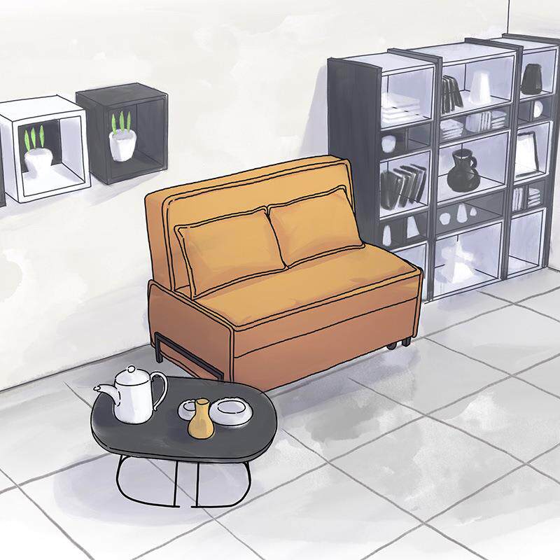 发小户型沙床折叠两用小户型多功能可伸缩沙发科床大技布无296扶