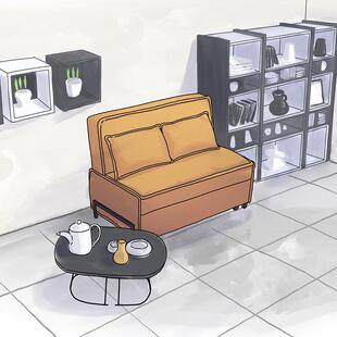 发小户型沙床折叠两用小户型多功能可伸缩沙发科床大技布无296扶