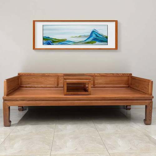 床新中式实19400木罗汉床小户型榻推榻米榫卯客整装白蜡木拉沙发