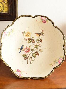 新式客厅茶几式水果盘美44080复古餐桌家用果水中盘套装干果盘