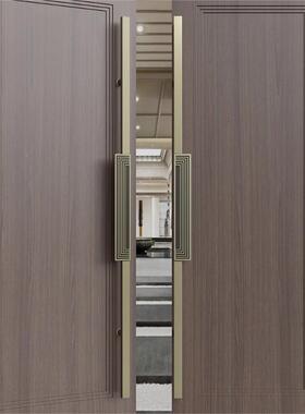 复古条纹大门手中式简约轻奢实木把手古铜色酒73787豪华店包拉厢