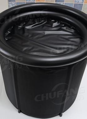 黑色泡澡桶叠大号家加厚洗充气浴折缸用折叠浴澡RUT桶便携冰浴桶