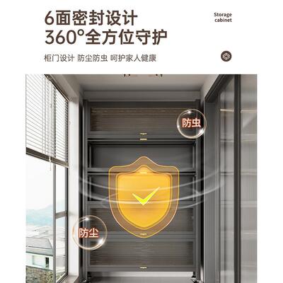 钢制储物柜家用纳置层物架卧室50170书柜阳台落地多带置物门柜客
