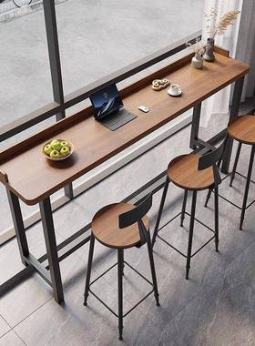 休阳台闲小吧台桌家简椅39316约实木长条桌用桌子酒吧桌椅高脚桌