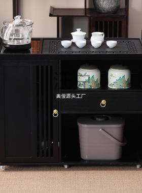 可移桌动茶几家用30062小户型茶边几非实泡木式茶中水柜烧水茶包