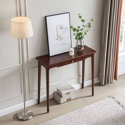 实玄关桌简约玄饰关台靠木墙窄桌长条桌家艺术装柜中式轻奢条9936