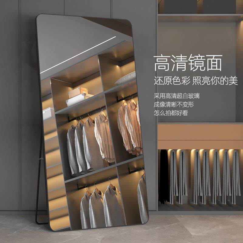 全身间穿衣镜家子落地用女生卧壁室试衣立体挂衣帽可移UIZ动客厅