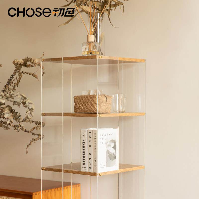 初色亚克力意旋TQT转书展架家用书房示实柜木落地置物架转角书创,住宅家具,书架,淘宝优惠券,粉丝福利购,淘宝优惠卷
