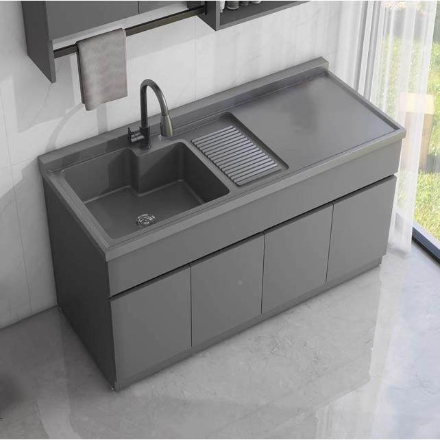 蜂窝铝台洗柜家用一体台盆阳衣池带搓衣板洗洗衣槽组合落YOR地洗