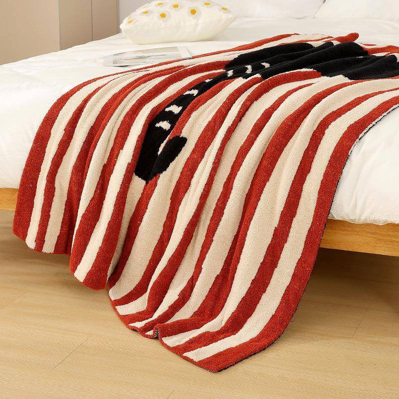 简约家用厚法卡斗大象通加半边MLQ绒针织毛毯沙发盖户毯披肩毯野