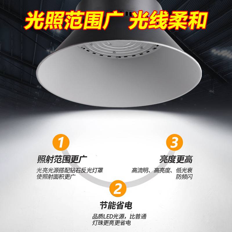 上海亚明led工矿灯工厂库房车间仓库照明灯100w200w超亮工业吊灯