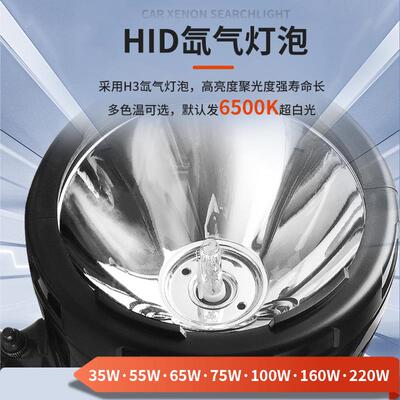 氙气船用车亮载220W强大JY-213黑功率赶海光照明抢险超HID聚光灯