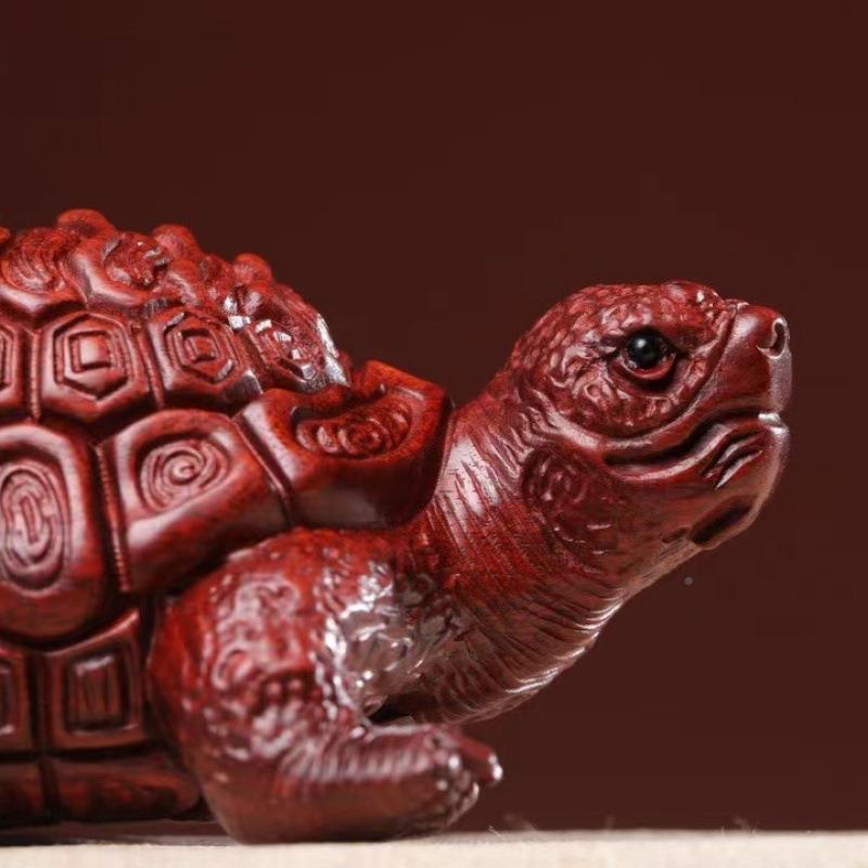 ZXZ紫檀木雕高玩油密精修里龟长寿龟摆件手把千摆件居文家装饰品