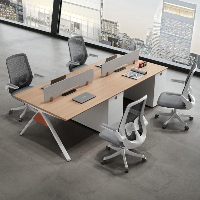工厂直位销职员办公桌组合QTG约商务简单人工办公室办公桌4人椅位