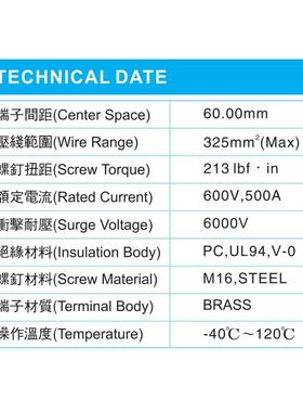 线栅EEU栏式接端0子排拓博安联大电流60V50060mAm间距端子台