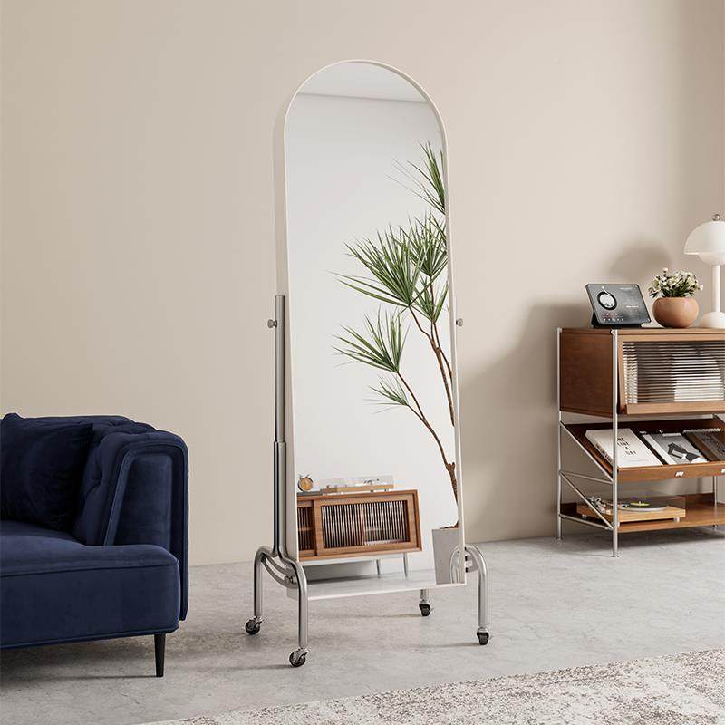 众之亿可移动镜穿衣镜家用41817地镜杂落架志置物书架卧室可调节