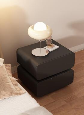 9W免安木装奶风实简SFB床头柜现油代简约黑色落地意式极创意卧室