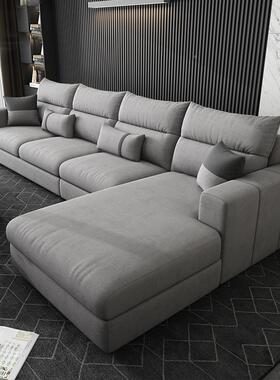 意式整科技小布沙发组合简约网红轻57405奢大户型客厅实艺木装家