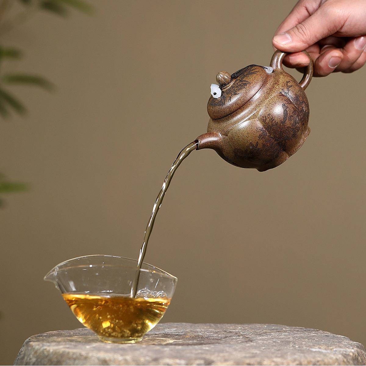 分销宜紫茶砂壶手兴工制作原矿棠高温柴烧沉香泥鸟趣海WLA茶壶具