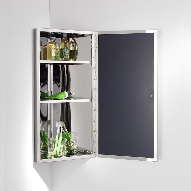 新浴室镜柜物不锈角钢三浴ZMA室柜免孔卫生间厕所小户款型转角置