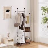 中古风简不锈58887钢落衣帽小户型卧室可移架动挂地衣架家用约收