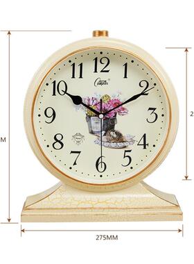 康巴田丝欧园式复古座钟客意厅钟表创61078床头时钟卧室静音台钟