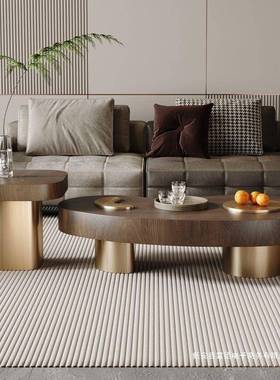 新款轻奢中古风木异形茶简组合52303实小户型几感胡桃色极腰果茶