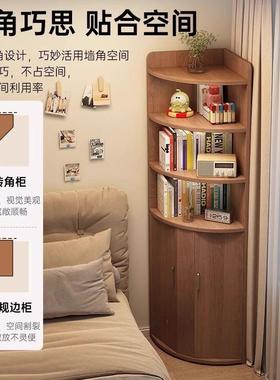 中古风转16087角置物架三角柜墙角柜角落边90度角收纳柜一体拐子