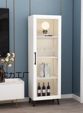 简约窄柜夹缝餐边璃门置厅物UYP酒客角落收纳柜轻奢厨房碗碟玻柜